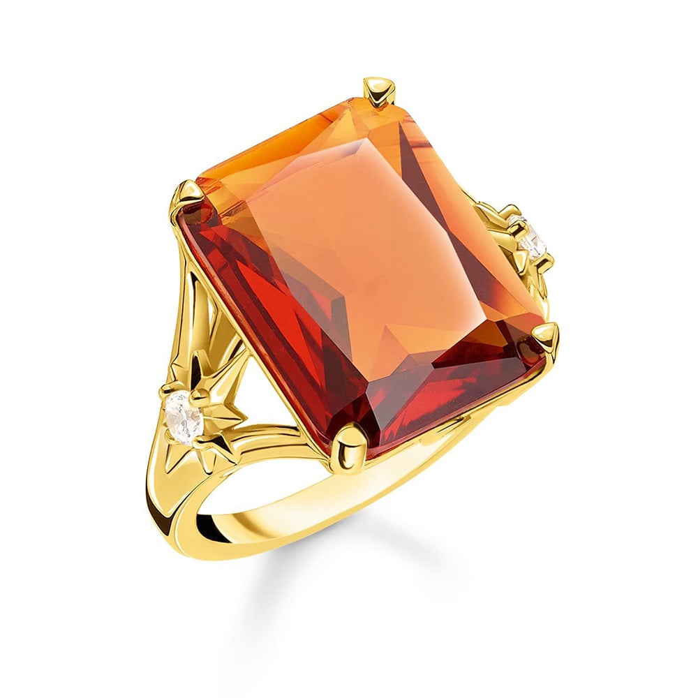 Sterling Silver and Gold Plated Thomas Sabo Cognac Ring