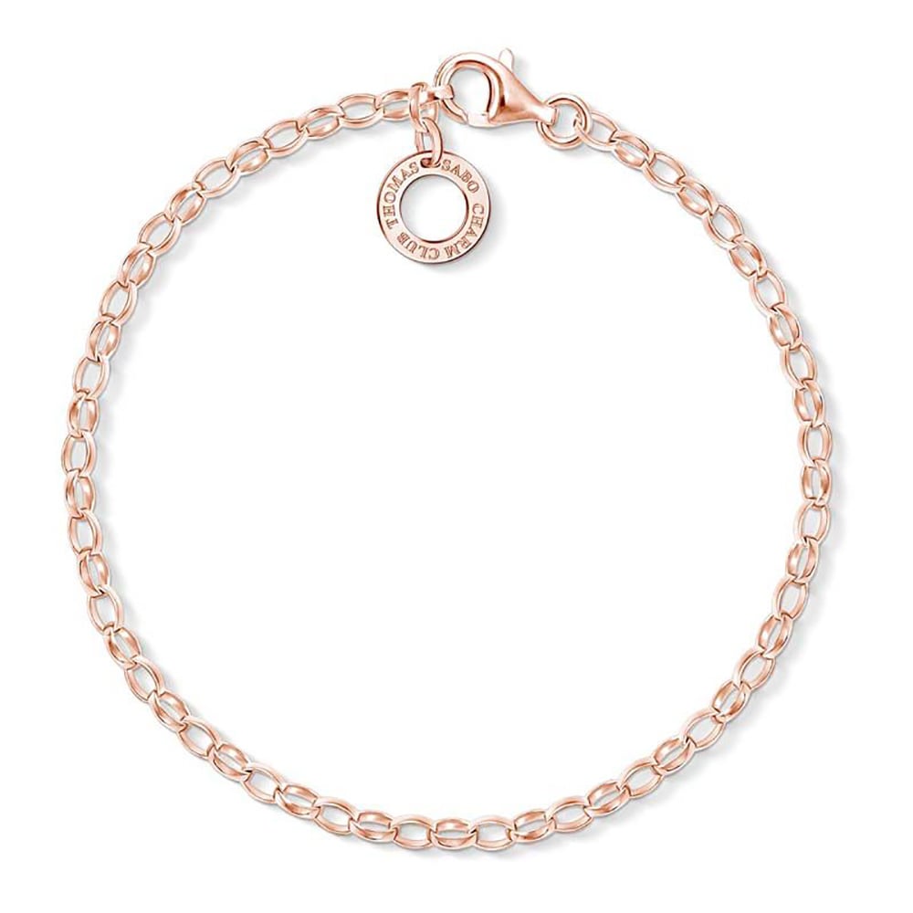 Rose Gold Plated Sterling Silver Thomas Sabo Charm Club Belcher 17cm