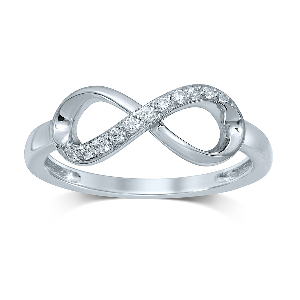Luminesce Lab Grown Sterling Silver 0.10 Carat Diamond Infinity Ring