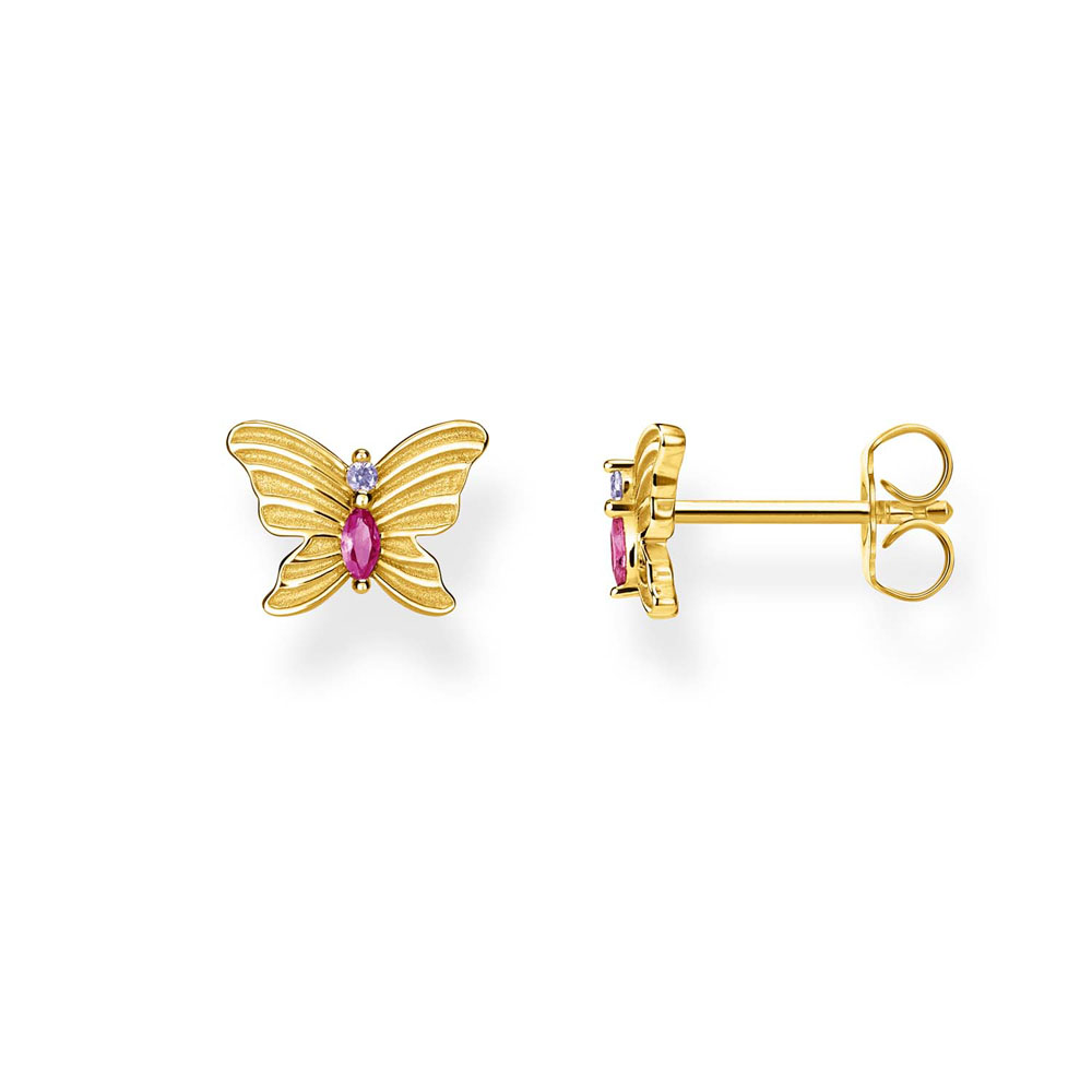 Gold Plated Sterling Silver Thomas Sabo Magic Garden Butterfly Studs