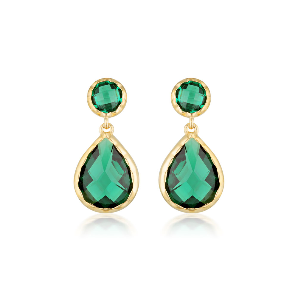 Georgini Luxe Gold Plated Sterling Silver Green Zirconia Nobile ...