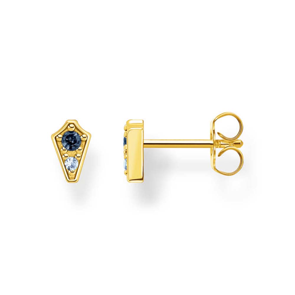 Thomas Sabo Magic Star Yellow Gold Plated Sterling Silver Blue Stone Stud Earrings