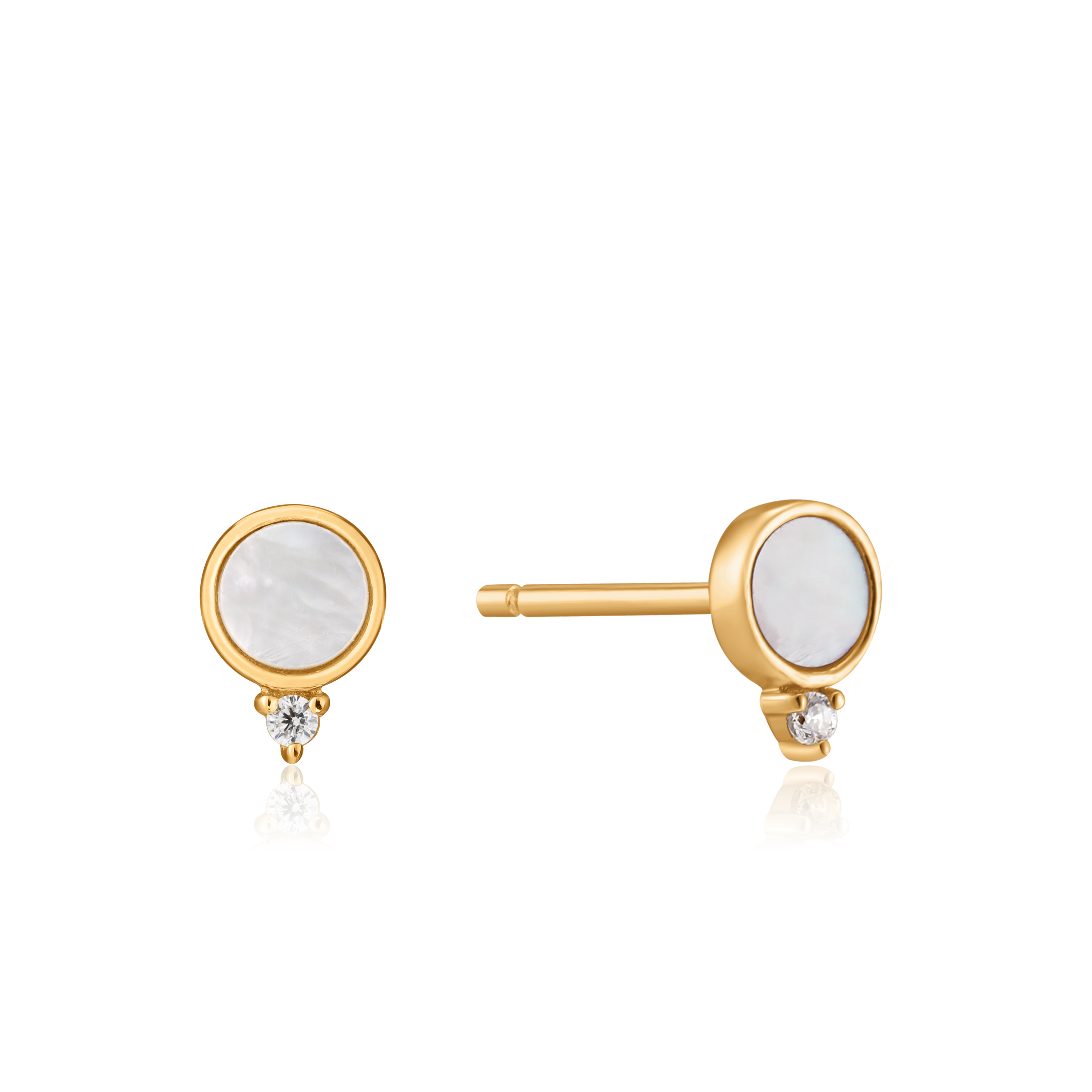 Ania Haie Gold Plated Sterling Silver Hidden Gem Mother Of Pearl Stud Earrings