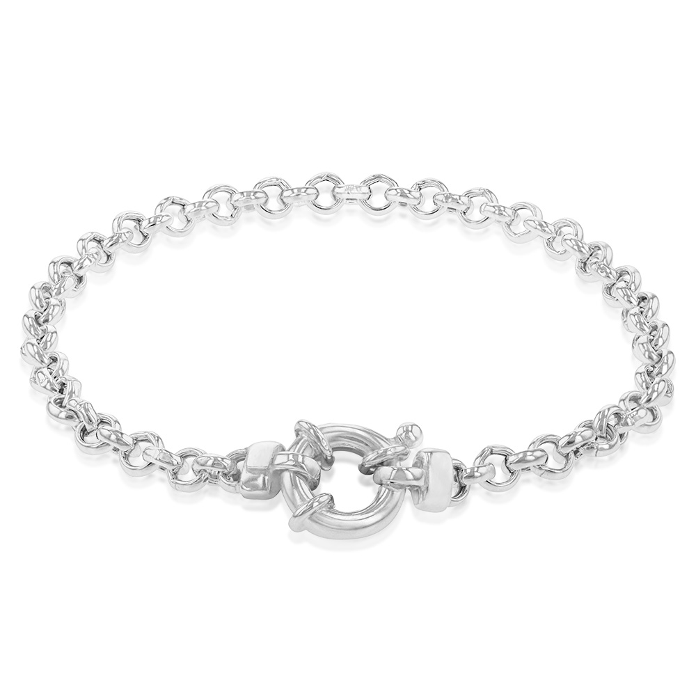 Sterling Silver Fancy 19cm Bracelet With Bolt Ring Clasp (60262863 ...