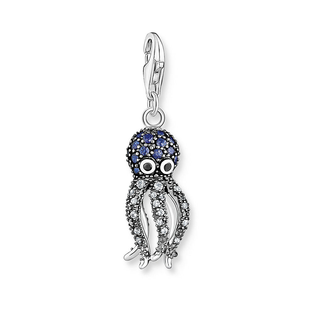 Thomas Sabo Sterling Silver Blue Spinel Octopus Charm