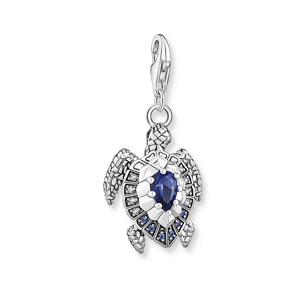 Thomas Sabo Sterling Silver Blue Spinel Turtle Charm