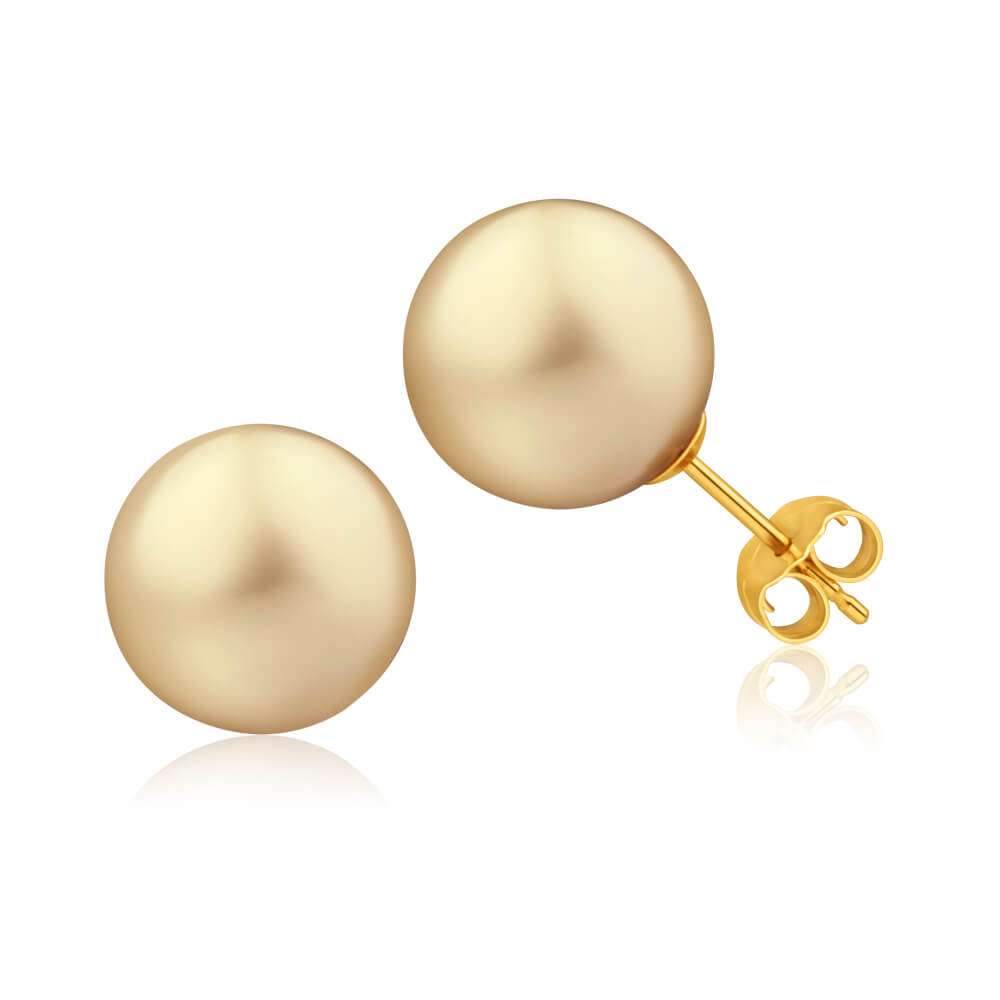 'Marella' 9ct Yellow Gold Golden Pearl Stud Earrings