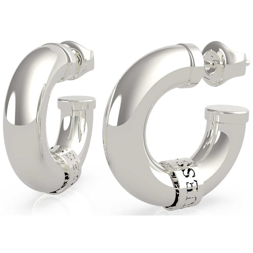 GUESS Stainless Steel 20mm Plain Tube Earrings
