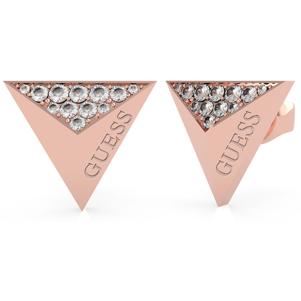 GUESS Rose Gold Plated 13mm Triangle Stud Earrings