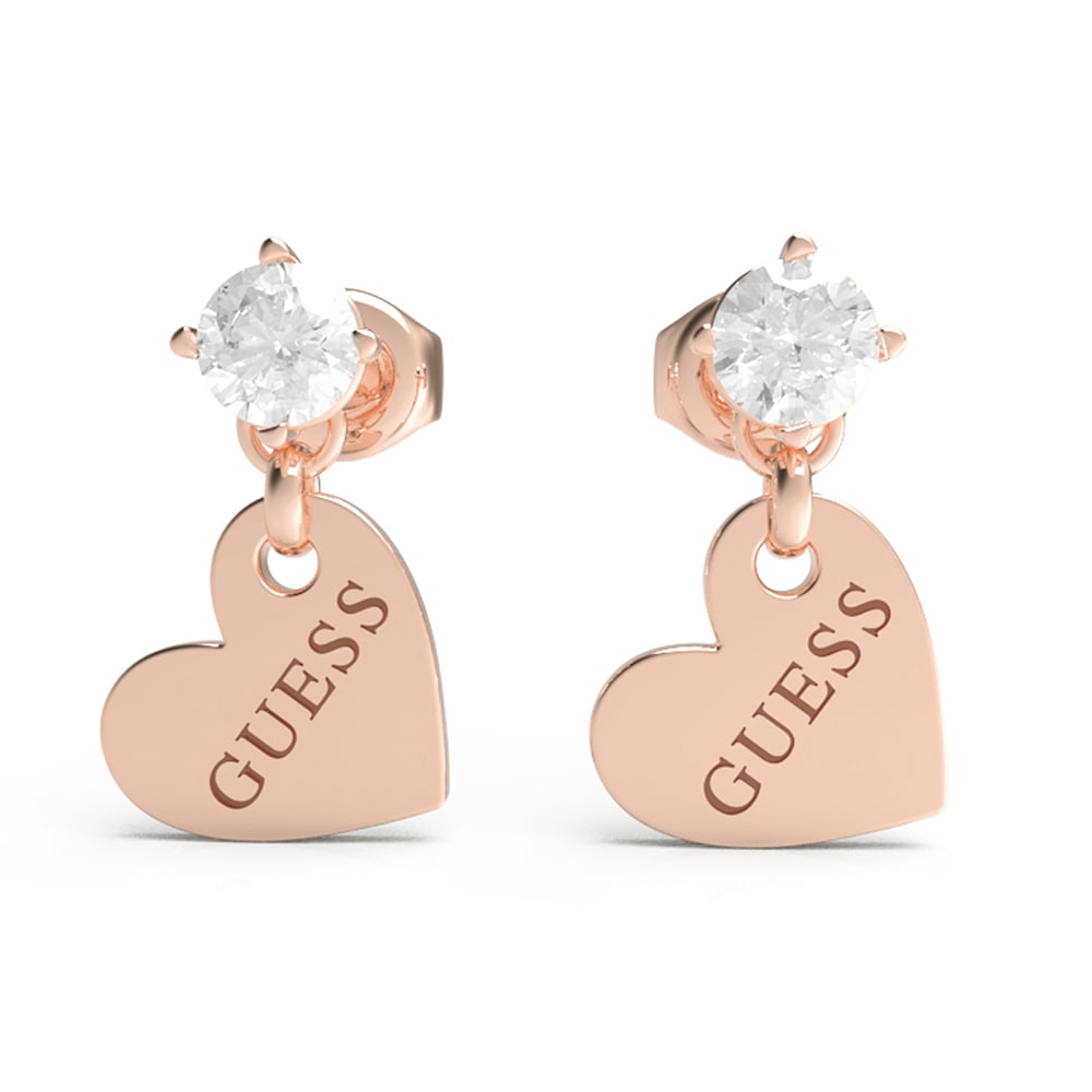 Pædagogik Billy Ru Guess Rose Gold Plated Stainless Steel Crystal & 10mm Charm Earrings  (80252850) - Jewellery Watches Online | Shiels Jewellers