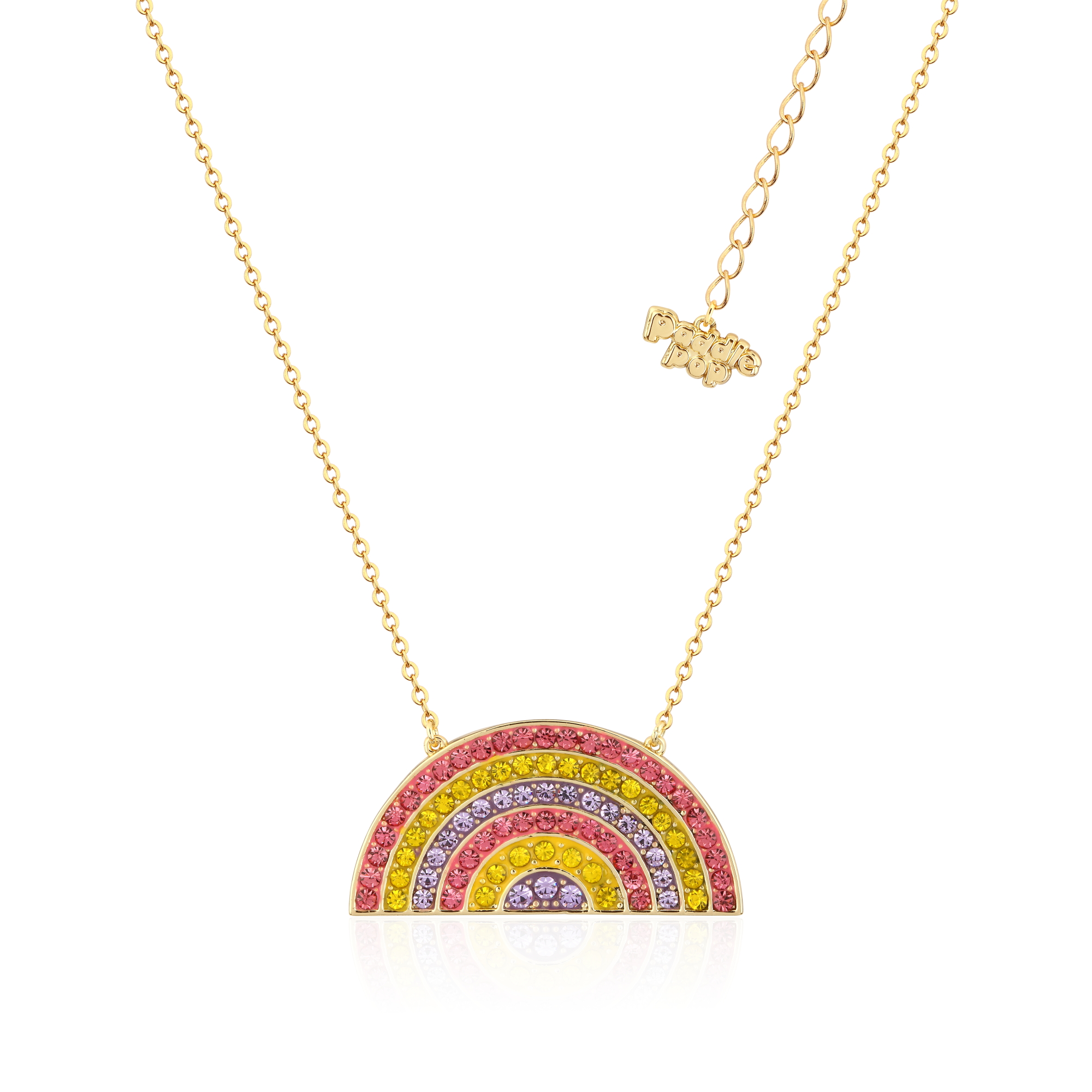 Streets Paddle Pop Gold Plated Stainless Steel Rainbow Crystal 45+7cm Chain