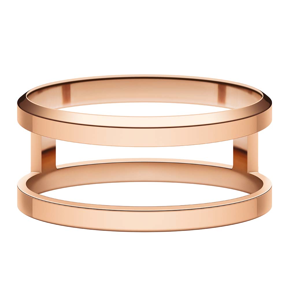 Daniel Wellington Rose Gold Plated Stainless Steel Elan Dual Ring Size "N"