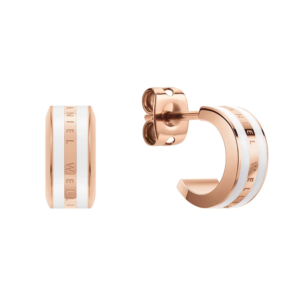 Daniel Wellington Rose Gold And Stainless Steel Two Tone Emalie Stud Earrings
