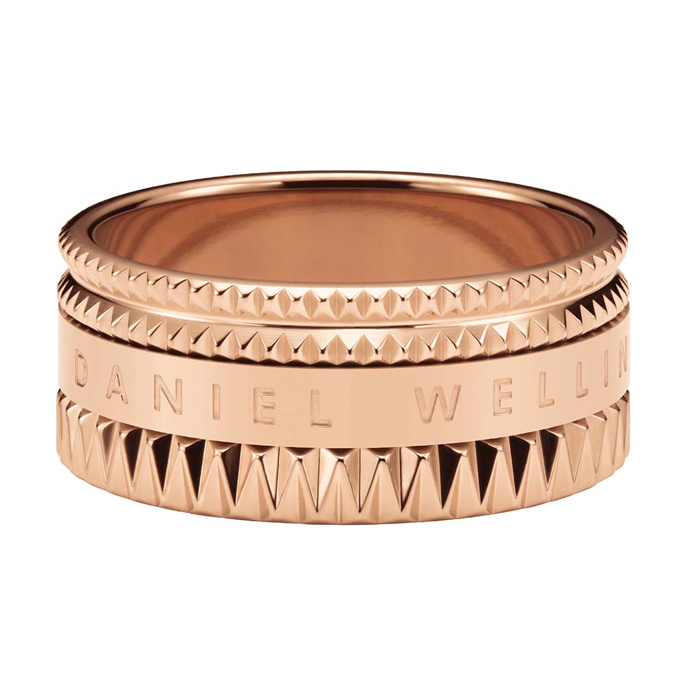 Daniel Wellington Rose Gold Plated Stainless Steel Elevation Ring Size "N"